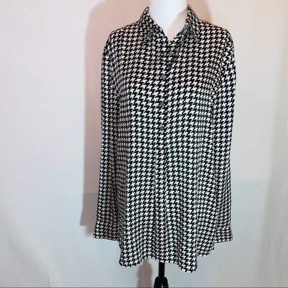 Ralph Lauren Houndstooth Blouse Size L